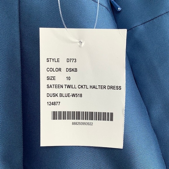 NEW! Alfred Sung Sz 10 High Neck Open Back Satin Cocktail Dress $200 msrp I22-15 - Picture 10 of 11